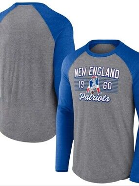 New England Patriots Fanatics Weekend Casual Raglan Long Sleeve T-shirt US XL